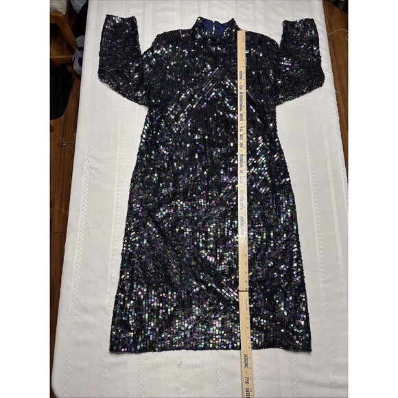 Beautiful!!  VTG Nolan Miller Dynasty Collection Dress/ Sequins/ Size 12 - Picture 8 of 13